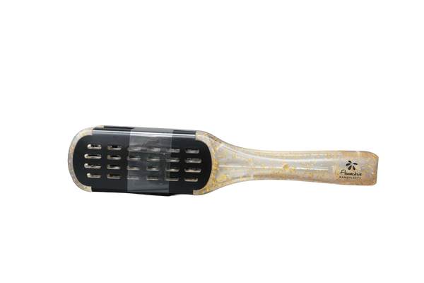 Pro Straightening Clamp Brush | Gold Glitter
